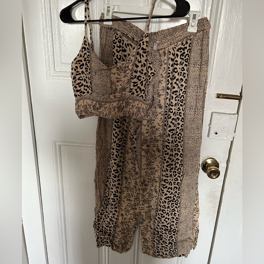 Japna Leopard Print matching set in Tan and Black